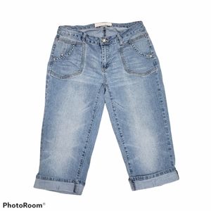 Fashion Bug Cropped Capri Jeans Cuffed Size 8